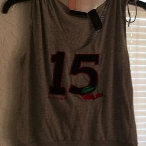 Gray DKNY Tank Top with Number 15 Design